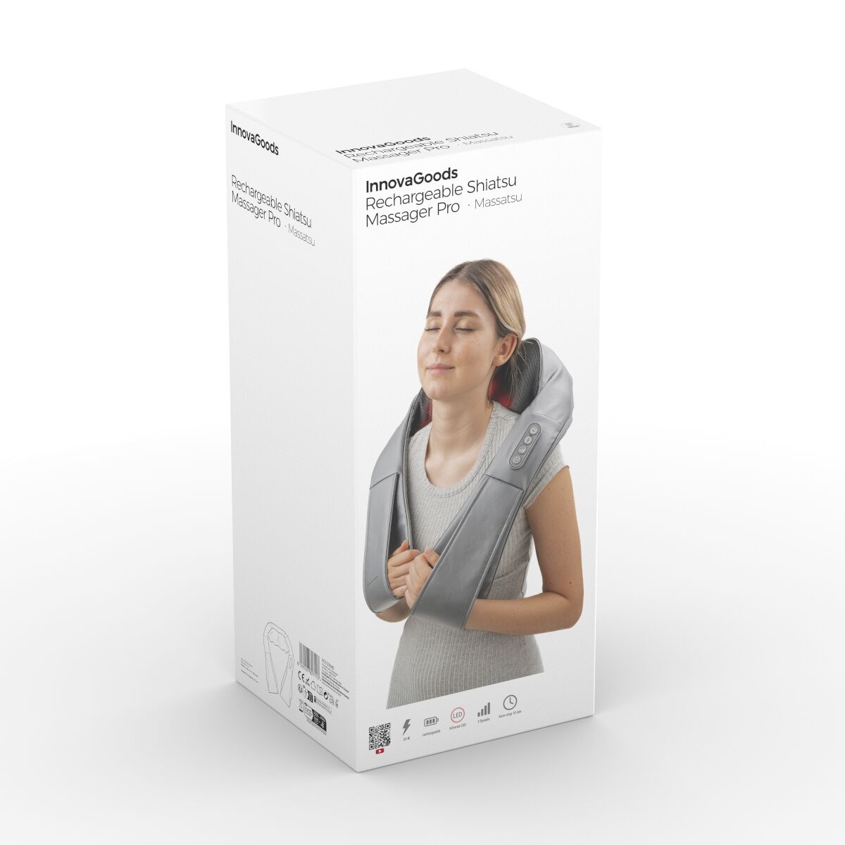 Oplaadbaar Shiatsu - massageapparaat Pro Massatsu InnovaGoods - Padelplezier.nl